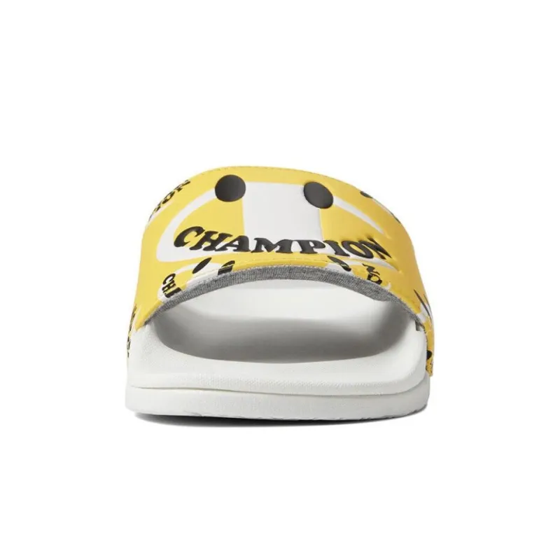 Champion Slide Slippers Women's Yellow White-3