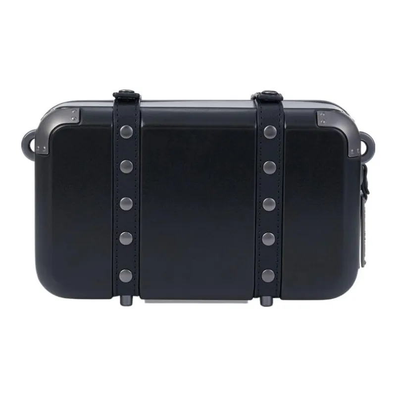 SAMSONITE Polyester With Leather Box Bag, Shoulder Bag Unisex Black-4