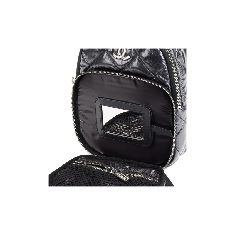 CHANEL Nylon Backpack Women's Black-2