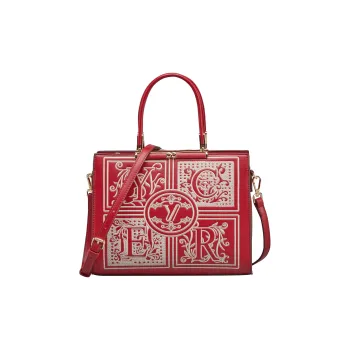 YEARCON Synthetic Leather Handbag Women's Burgundy