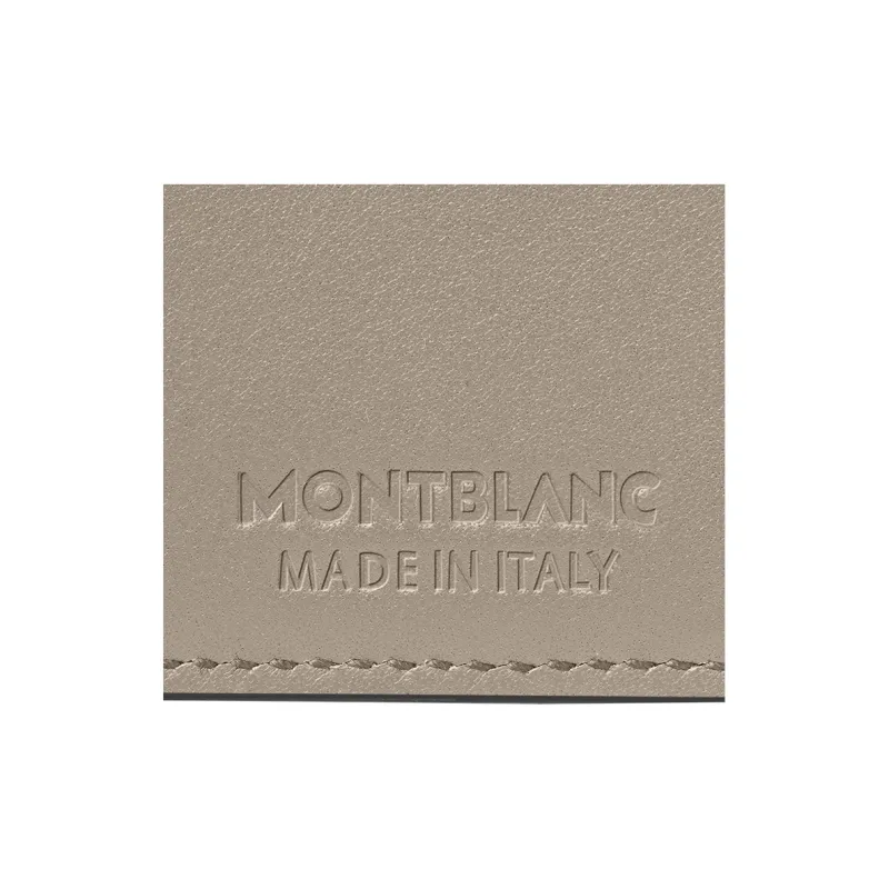 MONTBLANC Soft Leather Series Full-grain Calf Leather Wallet Mini Men's Earth Gray-4