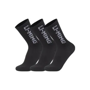 LiNing Mid-Calf Socks Unisex 3 Pack Black