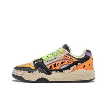 LiNing Yuebai Quirky Magical Night Slip Resistant Breathable Low Top Skateboard Shoes Unisex Orange Black Khaki