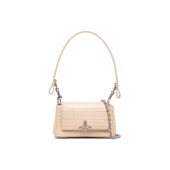 Vivienne Westwood HAZEL Leather Portable Crossbody Bag, Shoulder Bag Trumpets Women's Light Beige