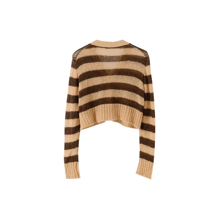 YUMOMO STAR Knitwear Women's Coffee Stripes-1