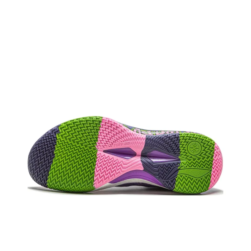 LiNing Liren 4 Cushioning Anti Slip And Wear Resistant Lightweight Rebound Mid Top Basketball Shoes Men's Purple Yellow-6