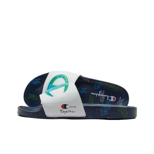 Champion Ipo Camo Slide Slippers Men White/Blue