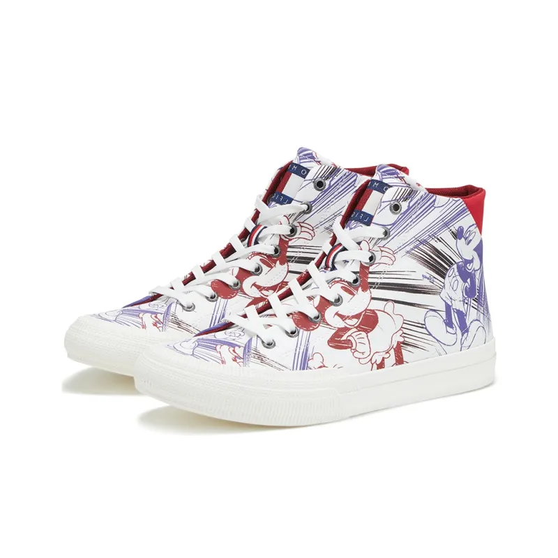 Tommy Hilfiger Hand-Drawn Graffiti High-Top Stylish Skateboarding Shoes Men's Multicolor-2