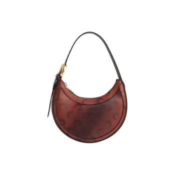 Marine Serre Lambskin Crescent Bag One Shoulder Handbag Mini Women's Brown