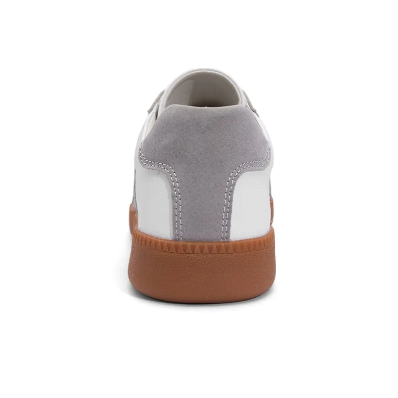 JWVR German Army Trainers Low Top Skateboard Shoes Unisex White Gray-2