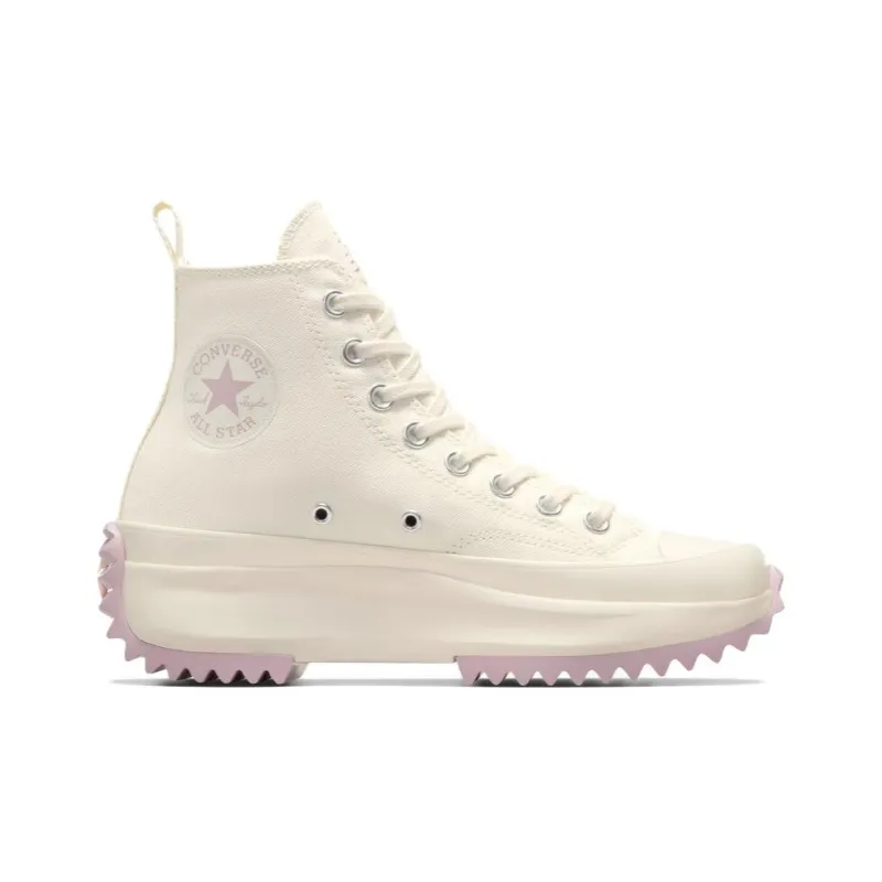 Converse Run Star Hike Platform Slip-Resistant High-Top Canvas Shoes Unisex White Purple-1