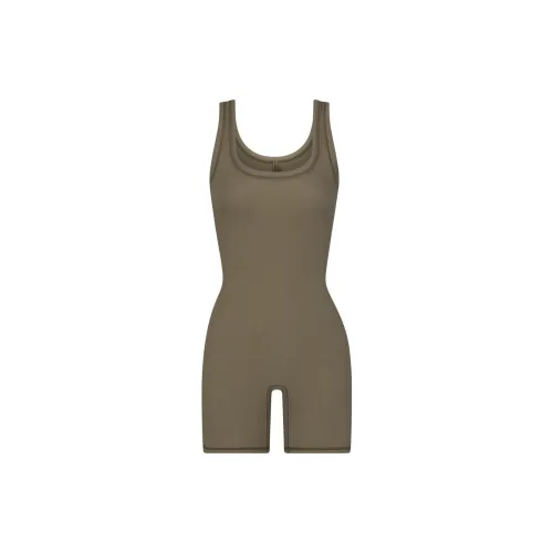 Skims Bodysuits Women's Earth Brown/ARMY MULTI