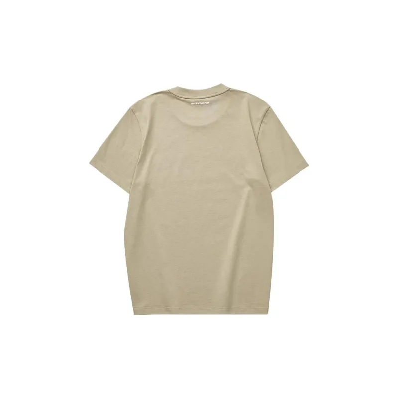 Skechers Colorful T Shirts Men Beige Brown/01GA-1