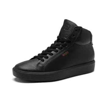 Ecco Wear-Resistant High-Top Skateboard Shoes Women's Black