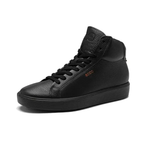 Ecco Wear-Resistant High-Top Skateboard Shoes Women's Black