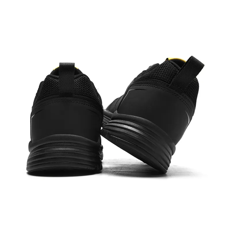 K bird Cushioned Slip Resistant Water Resistant Low Top Running Shoes Men's Black Gold-3