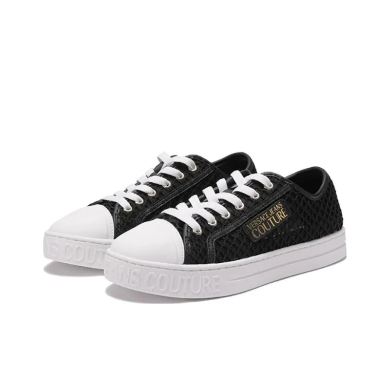 VERSACE JEANS Couture Low Top Skateboard Shoes 3cm Women's Black-2