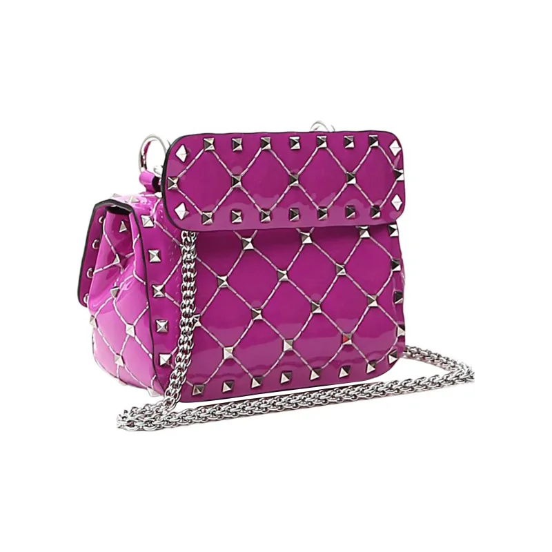 Valentino Patent Leather Crossbody Bag Shoulder Bag Women's Purple-1