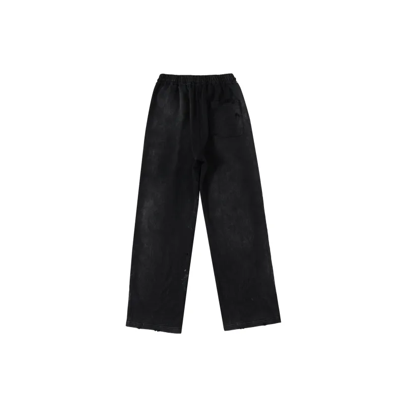 SSSAINT LOUIS Casual Pants Unisex Washed Black-1