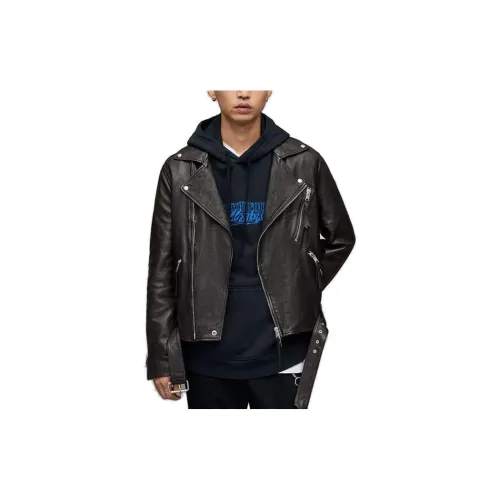 ALLSAINTS Leather Jackets Men Black