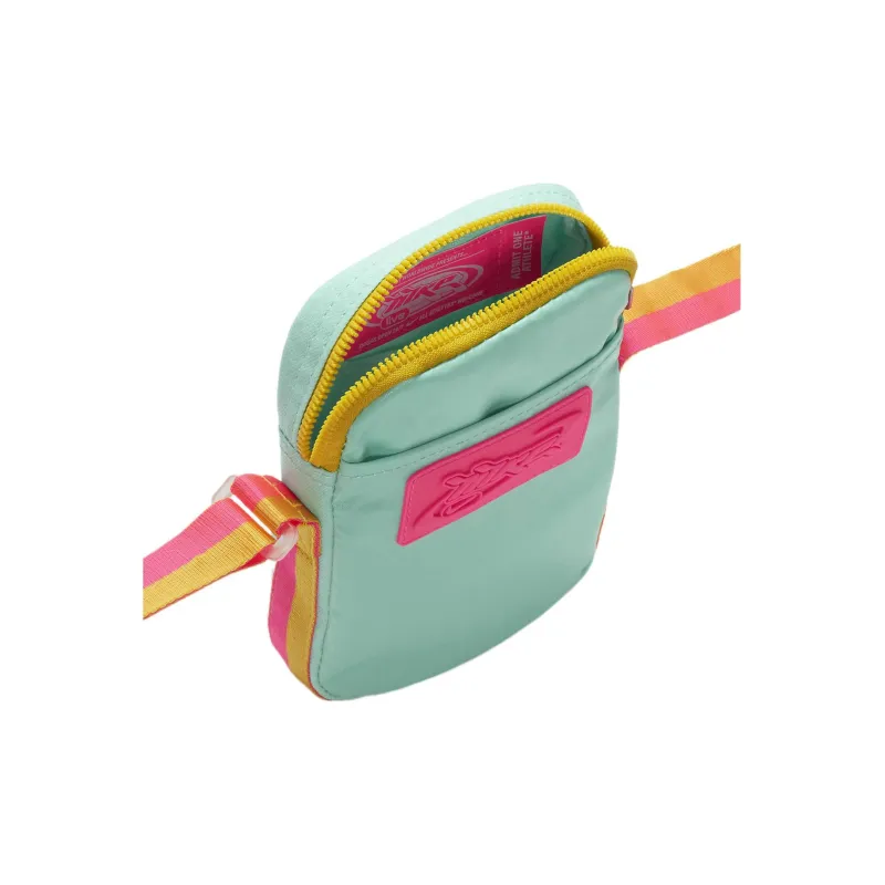 Nike Fabric Shoulder Bag, Crossbody Bag Regular Unisex Emerald Green & Transparent Pink-3
