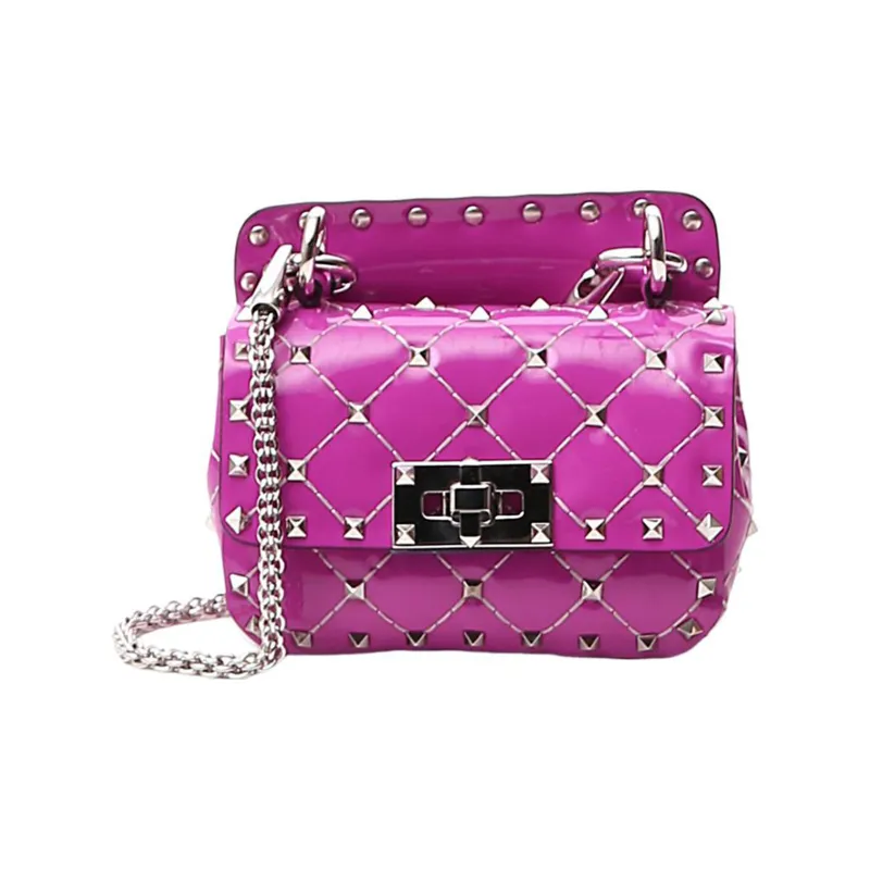Valentino Patent Leather Crossbody Bag Shoulder Bag Women's Purple-0