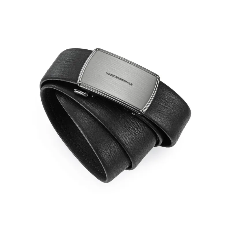 FAIRWHALE Matte Business Flat Engraving Automatic Buckle Top Grain Cow Leather Belts Men's Width 3.5CM-3