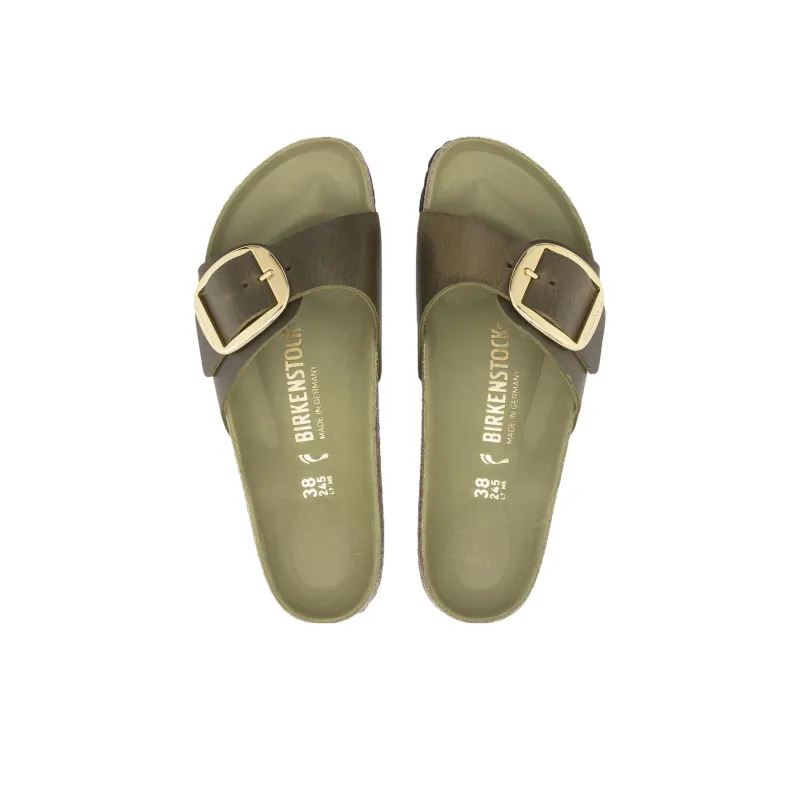 Birkenstock Madrid Big Buckle Slide Slippers Women's Olive Green Regular-4