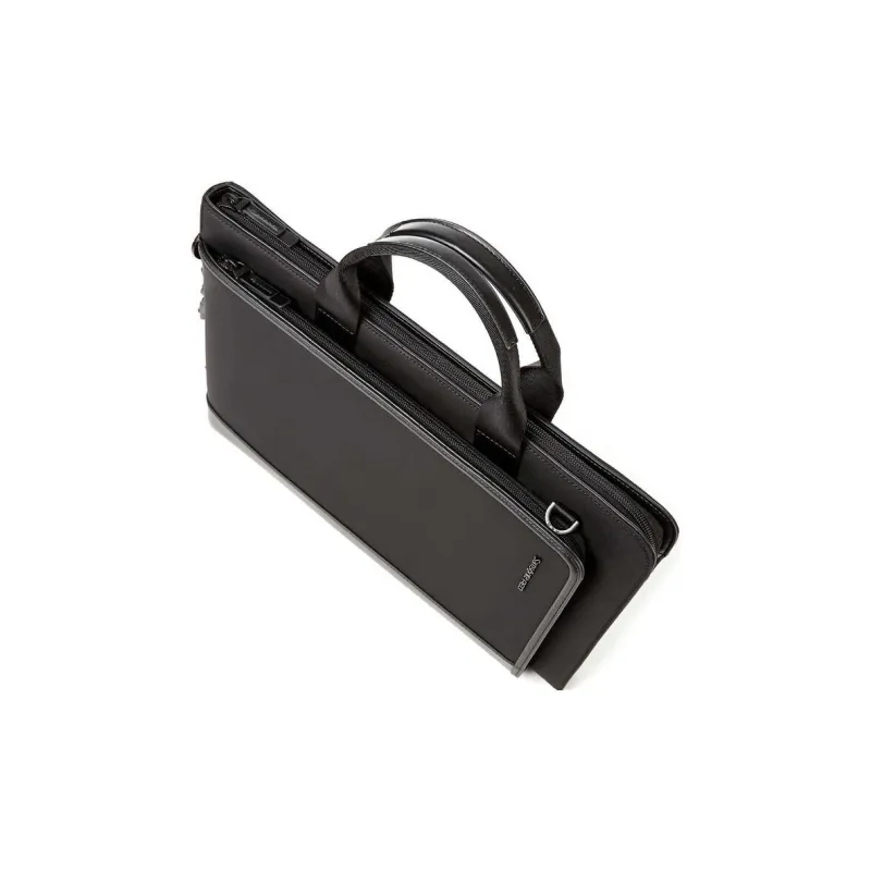 SAMSONITE Nylon Spell PU Portable One Shoulder Crossbody Briefcases Regular Men's Black-5