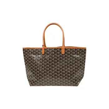 GOYARD Saint Louis PVC Dog's Teeth Tote Bag Shopping Bag Handbag Small Size Women's Coffee
