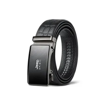 JEEP SPIRIT Youthful Elegant Automatic Buckle Business Casual Cow Leather Leather Belts Men's Width 3.4cm
