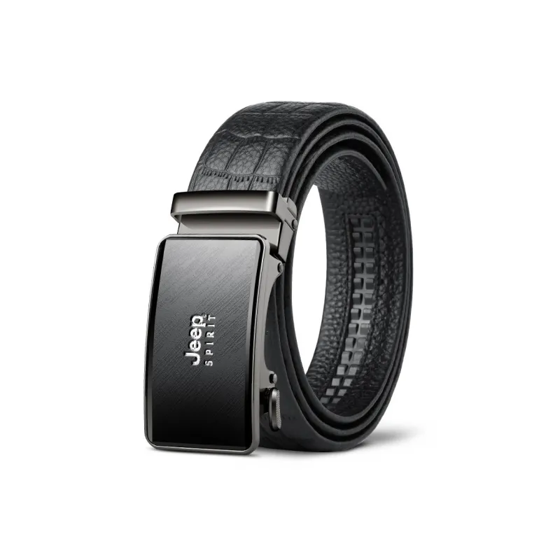 JEEP SPIRIT Youthful Elegant Automatic Buckle Business Casual Cow Leather Leather Belts Men's Width 3.4cm-0