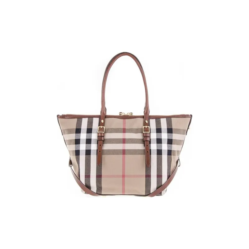 Burberry Cotton Tote Bag, Shopping Bag, Shoulder Bag, Handbag Regular Women's Brown-2