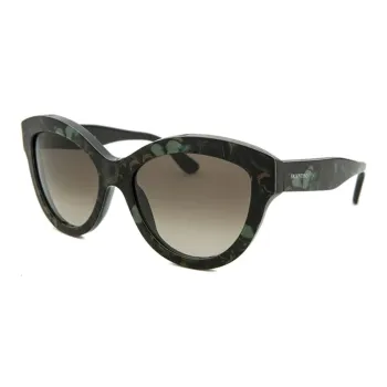 Valentino Acetate Irregular Shape Sunglasses Unisex Black