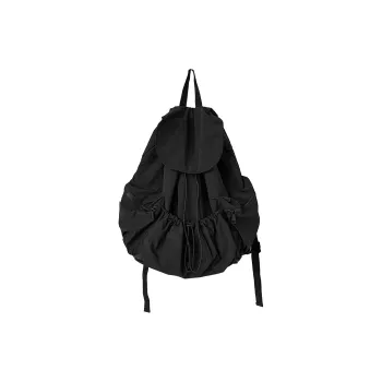 UNITE STAR Nylon Backpack Medium Size Unisex Black/Apricot/Gray