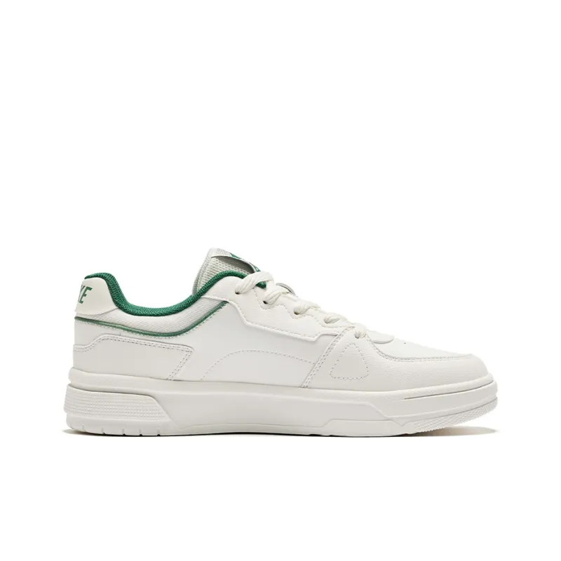 Erke New Beginning Cushioning, Wear Resistant Low Top Skateboard Shoes Men's White Green-1