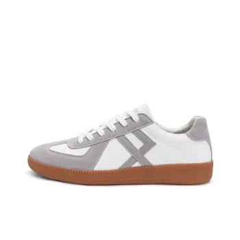 JWVR German Army Trainers Low Top Skateboard Shoes Unisex White Gray