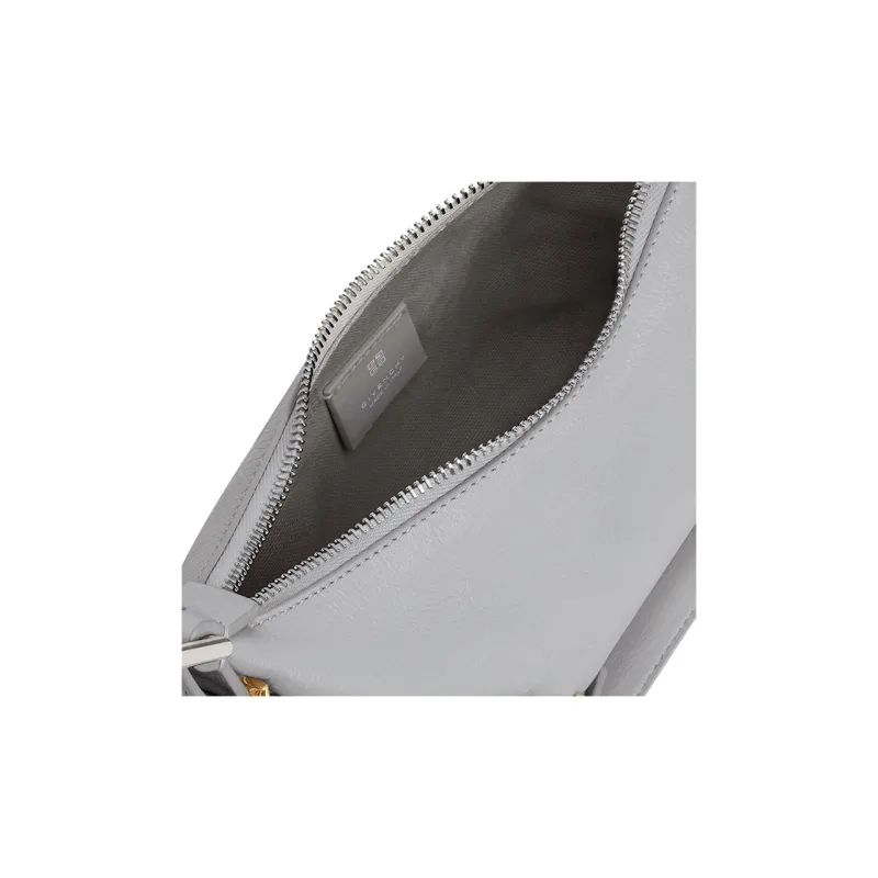 GIVENCHY Voyou Embossed Calfskin Portable Crossbody Bag Shoulder Bag Mini Women's Light Gray-4