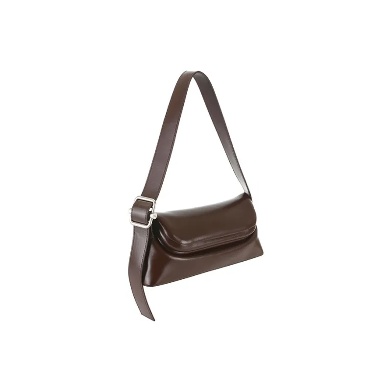 OSOI FOLDER BROT Genuine Leather Handbag, Shoulder Bag Small Size Women's Chocolate Brown-1