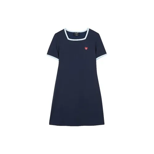 Skechers Bob's Short-Sleeved Dresses Women's Navy Blue/002Z