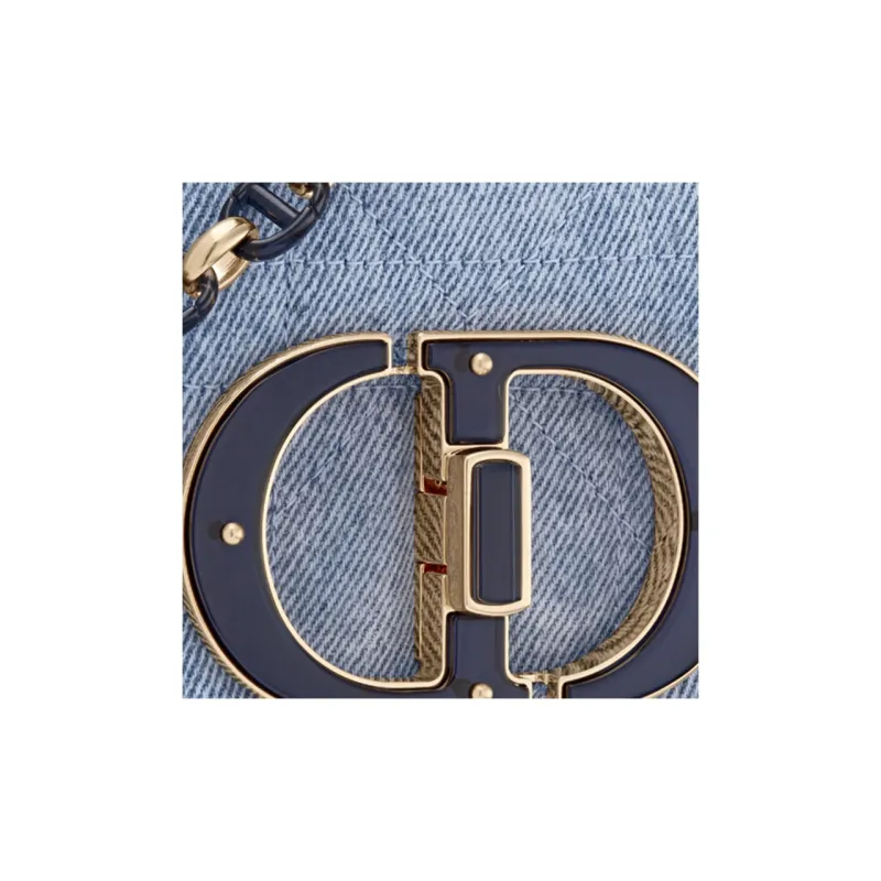 DIOR Caro Denim Handbag, Shoulder Bag, Crossbody Bag Medium Size Women's Blue-6