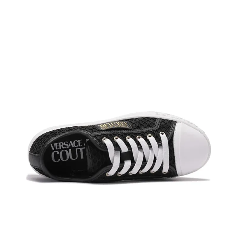 VERSACE JEANS Couture Low Top Skateboard Shoes 3cm Women's Black-4