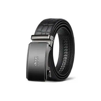 JEEP SPIRIT Automatic Buckle Business Casual For Middle-Aged Men Cow Leather Leather Belts Men's Width 3.4cm