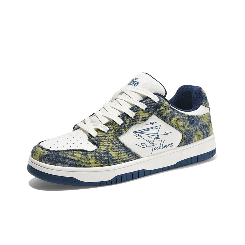 TCELLARS Cushioning Height Increasing Abrasion Resistant Lightweight Mat Low Top Skateboard Shoes Unisex Amber Blue-1