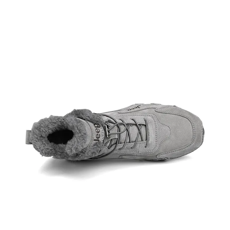 Jeep Warm And Wear Resistant Ankle Length Outdoor Boots Men's Gray-2