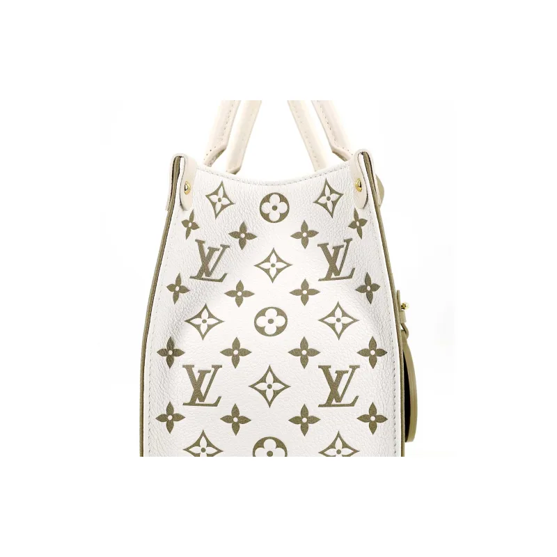 LOUIS VUITTON Onthego Mm Khaki Green/Beige/Cream-8