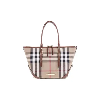 Burberry Cotton Tote Bag, Shopping Bag, Shoulder Bag, Handbag Regular Women's Brown