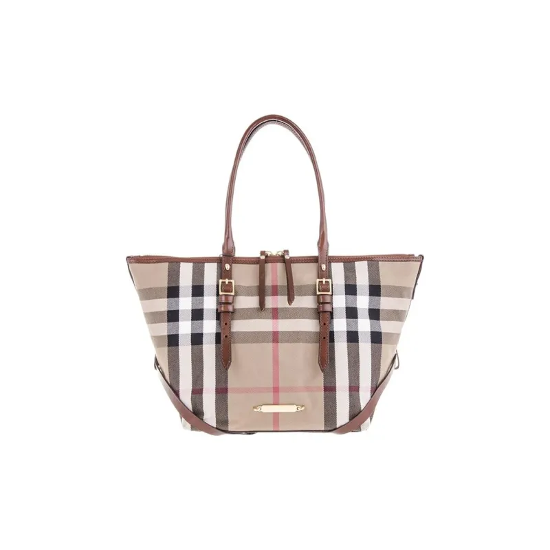 Burberry Cotton Tote Bag, Shopping Bag, Shoulder Bag, Handbag Regular Women's Brown-0