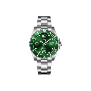 TOPHILL Mechanical Movement Stainless Steel Strap Watch Men's Watches Green Dial