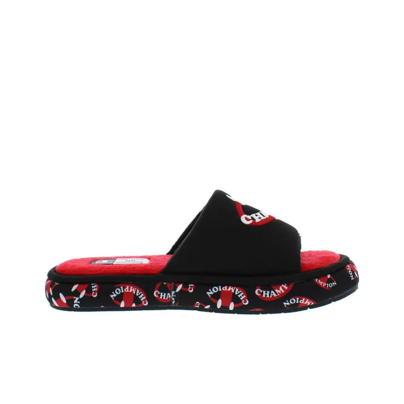 Champion Plush Smile Slide Women'ss Shoes Slide Slippers Women's Black Red-1